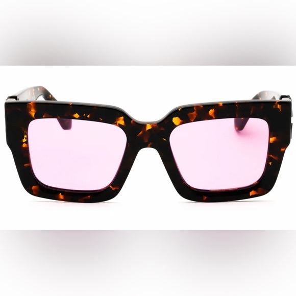 OFF WHITE MYSTIC RECTANGULAR TORTOISESHELL UNISEX SUNGLASSES. PINK LENSES. NEW main image 6